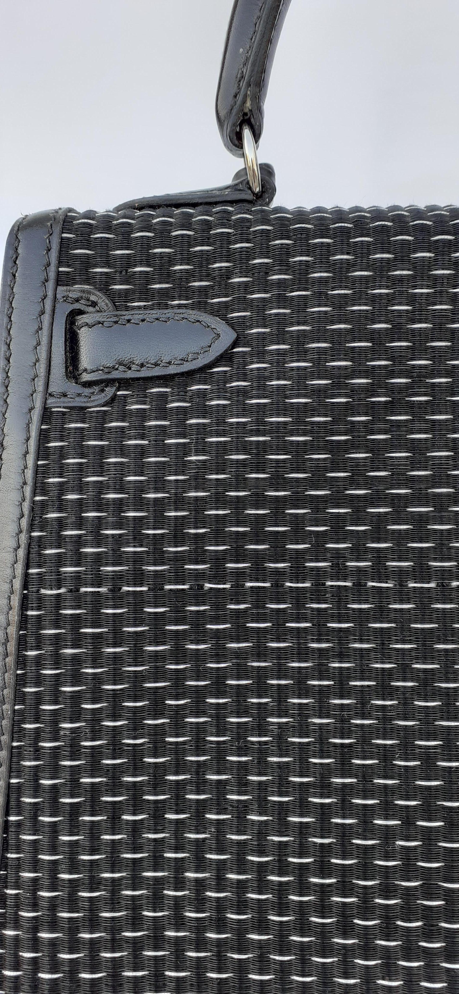 Exceptional Hermès Kelly Sellier Bag Black Crinoline and Silver 25 cm RARE 3