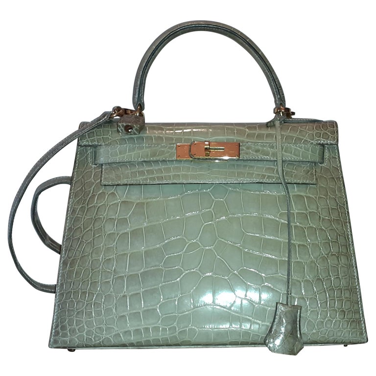 Vintage Hermes Crocodile Handbag