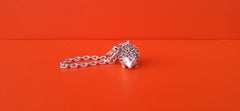 Exceptional Hermès Key Chain Charm Cute Hedgehog in Silver