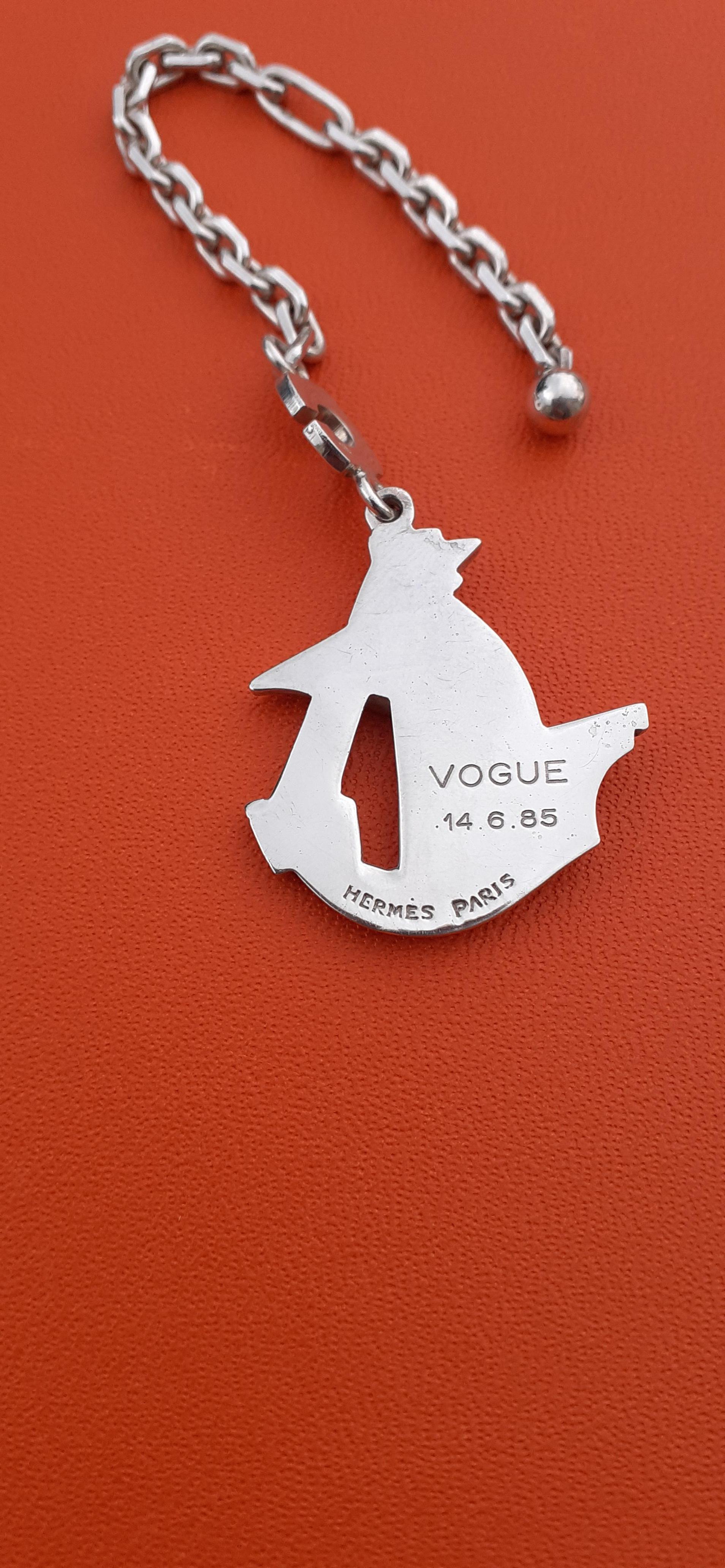 Women's or Men's Exceptional Hermès Keychain Boat in Silver for Vogue Magazine 1985 For Sale