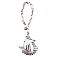 Exceptional Hermès Keychain Boat in Silver for Vogue Magazine 1985