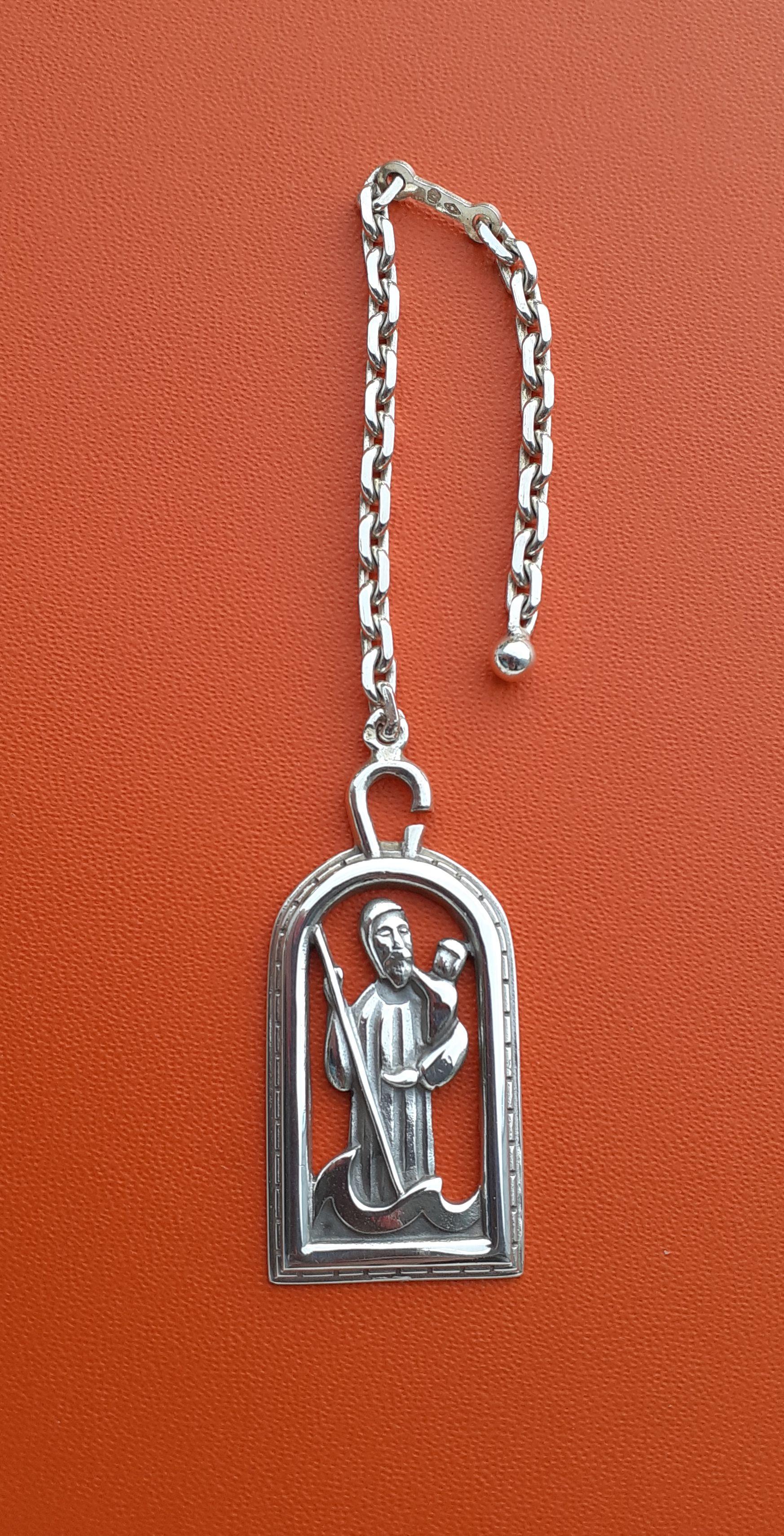 Exceptional Hermès Keychain Saint Christopher Patron Saint of Travelers Silver For Sale 6