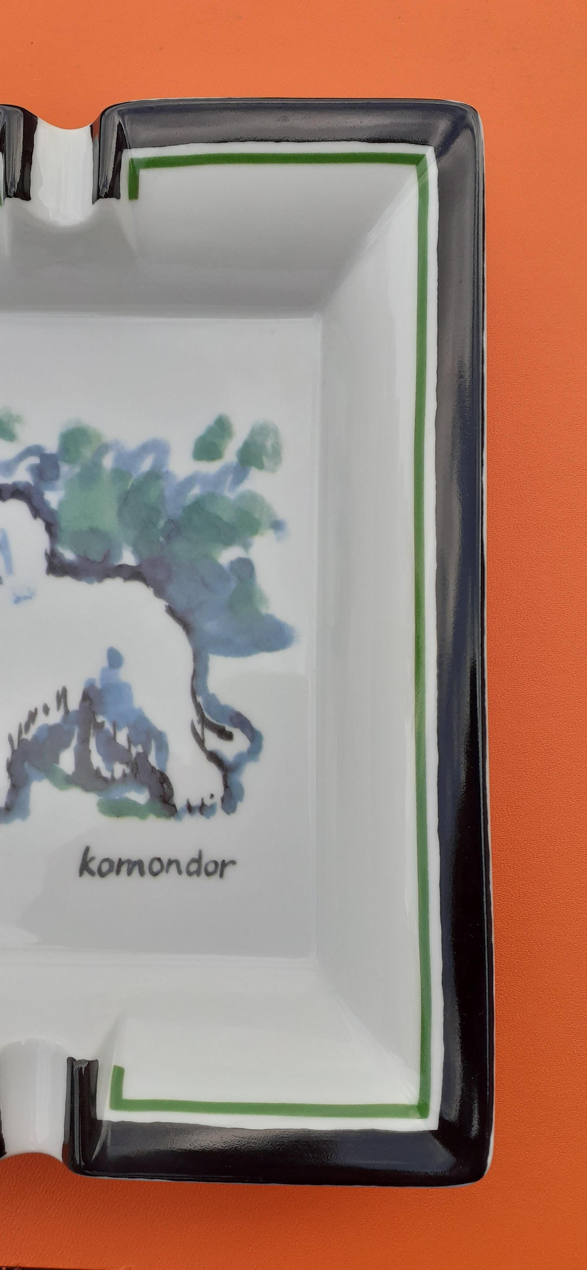 Gray Exceptional Hermès Komondor Dog Print in Porcelain RARE For Sale