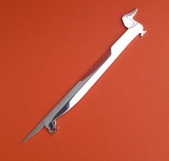 Exceptional Hermès Letter Opener Dachshund Dog Shape In Silver RARE
