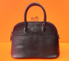 Exceptional Hermès Micro Bolide Bag Black Lizard Golden Hdw 16 cm RARE
