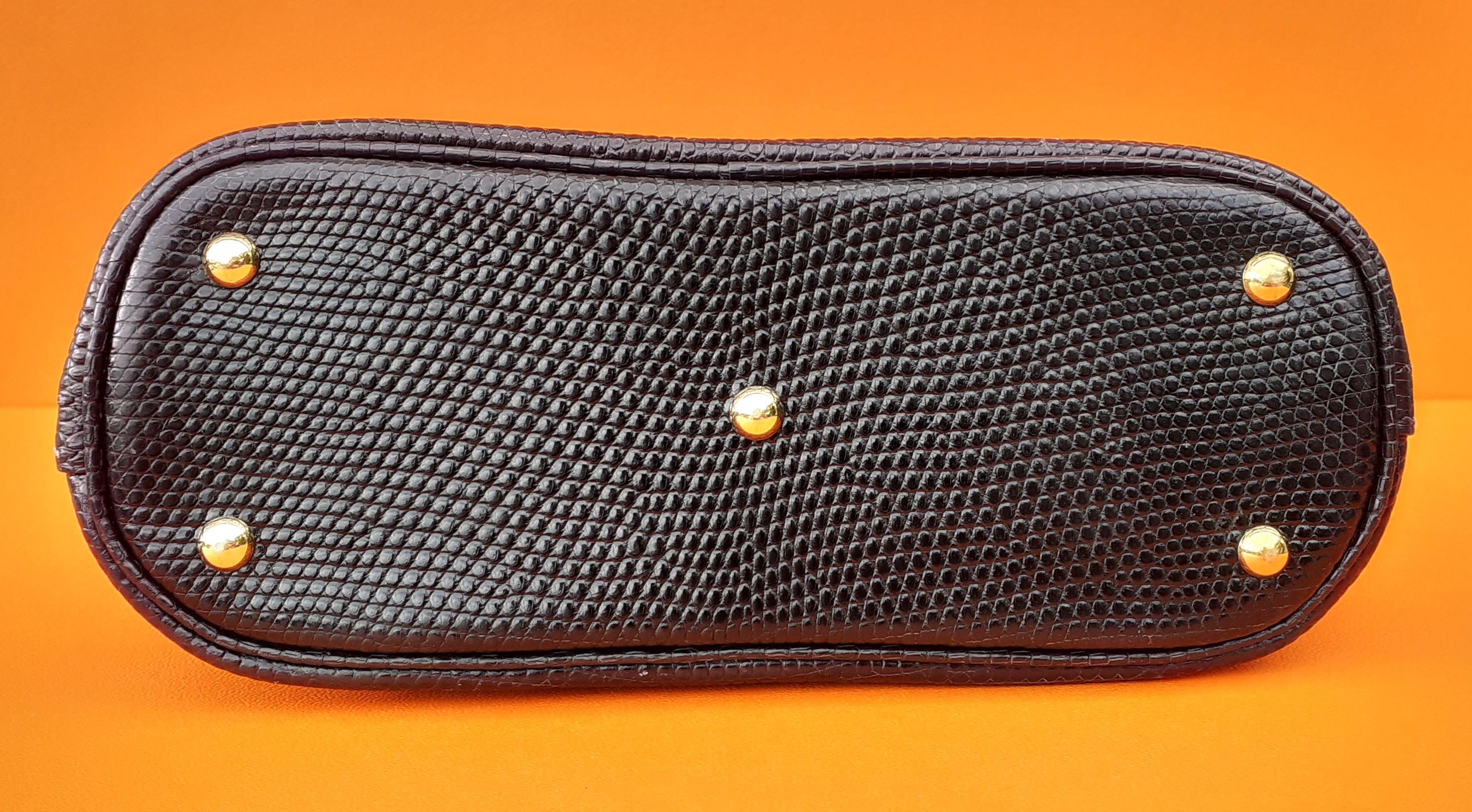 Exceptional Hermès Micro Bolide Bag Black Lizard Golden Hdw 16 cm RARE 3