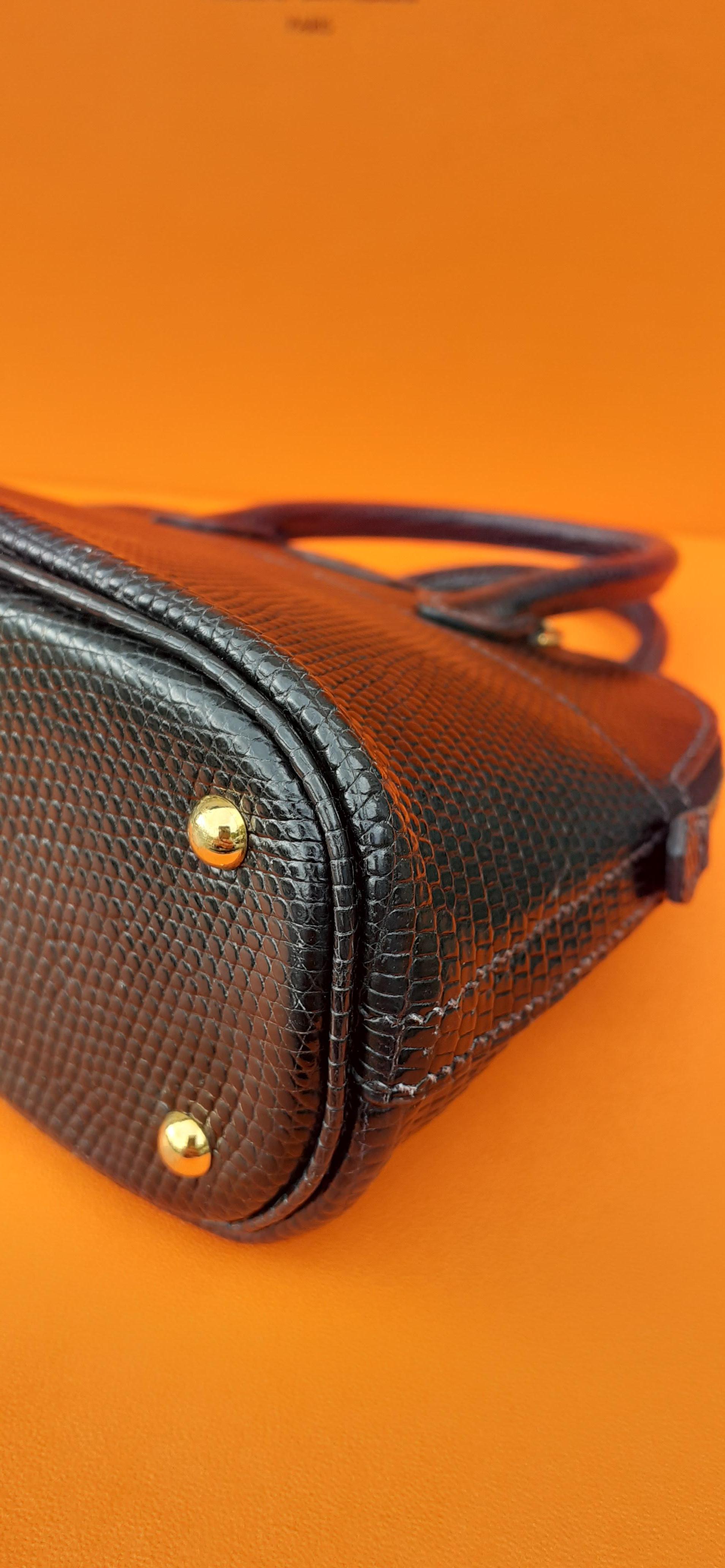 Exceptional Hermès Micro Bolide Bag Black Lizard Golden Hdw 16 cm RARE 4