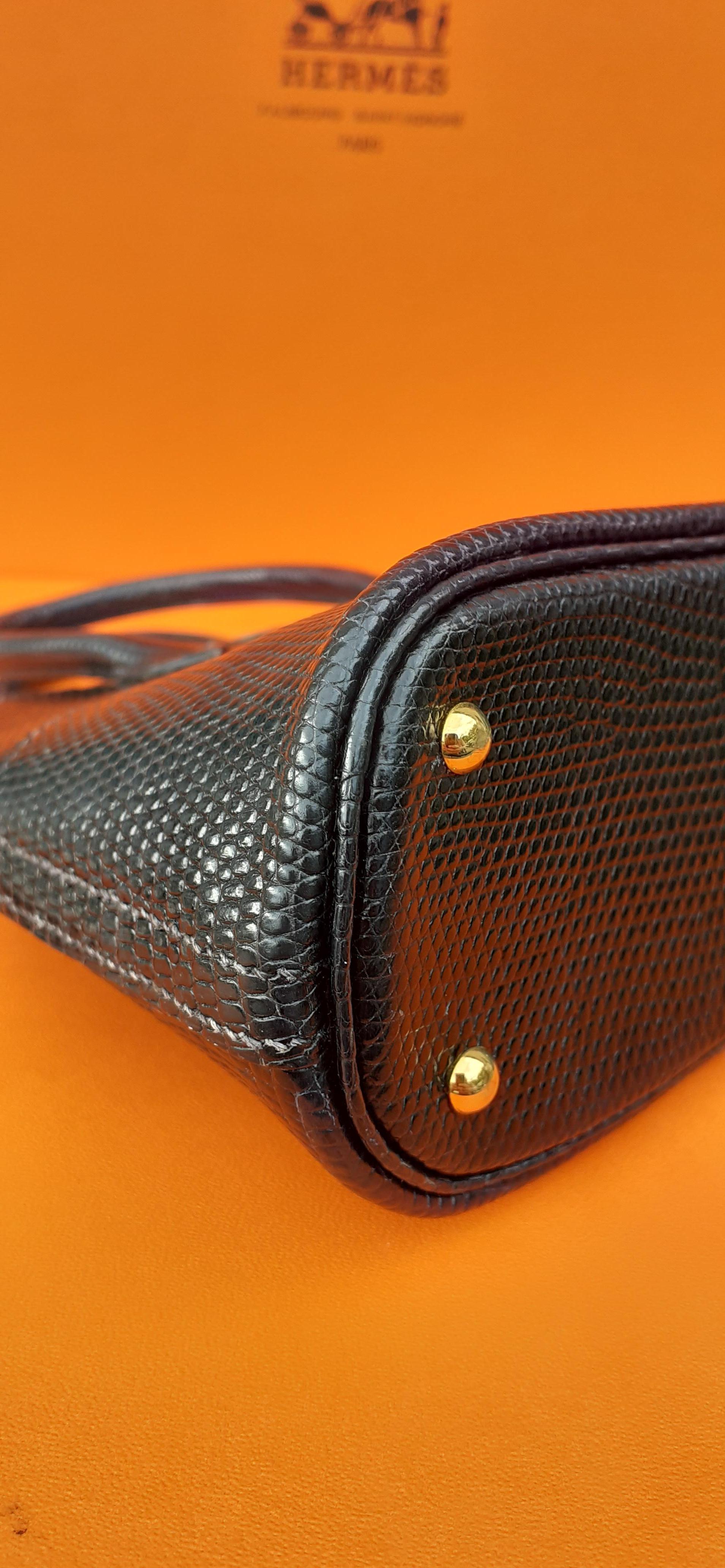 Exceptional Hermès Micro Bolide Bag Black Lizard Golden Hdw 16 cm RARE 5