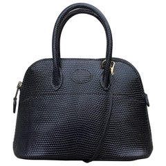 Exceptional Hermès Micro Bolide Bag Black Lizard Golden Hdw 16 cm RARE