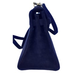Rare Hermès Mini Kelly 20 cm Sellier Bag Full Doblis Suede Black Ghw