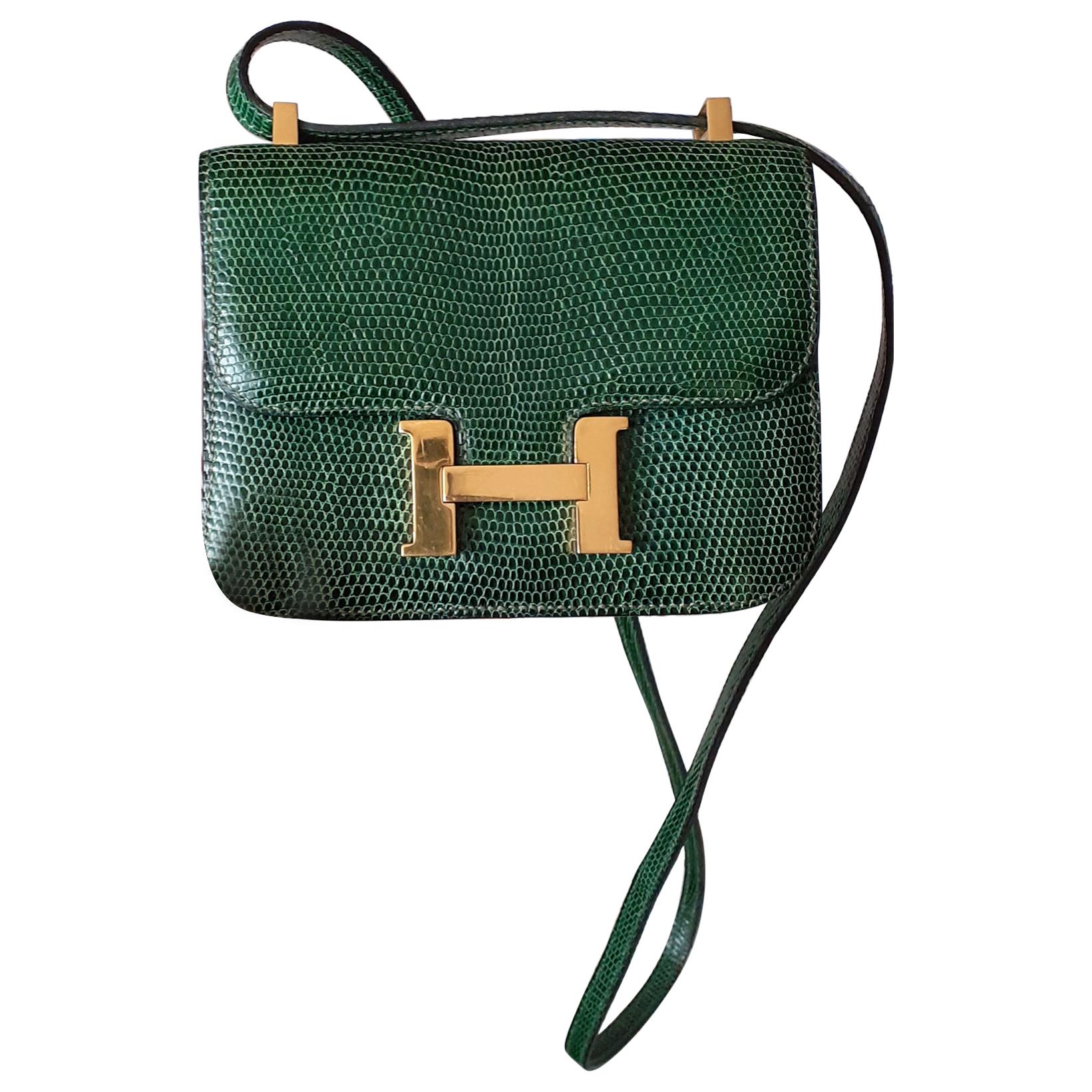 Exceptional Hermès Mini Micro Constance Shiny Emerald Green Lizard Ghw RARE