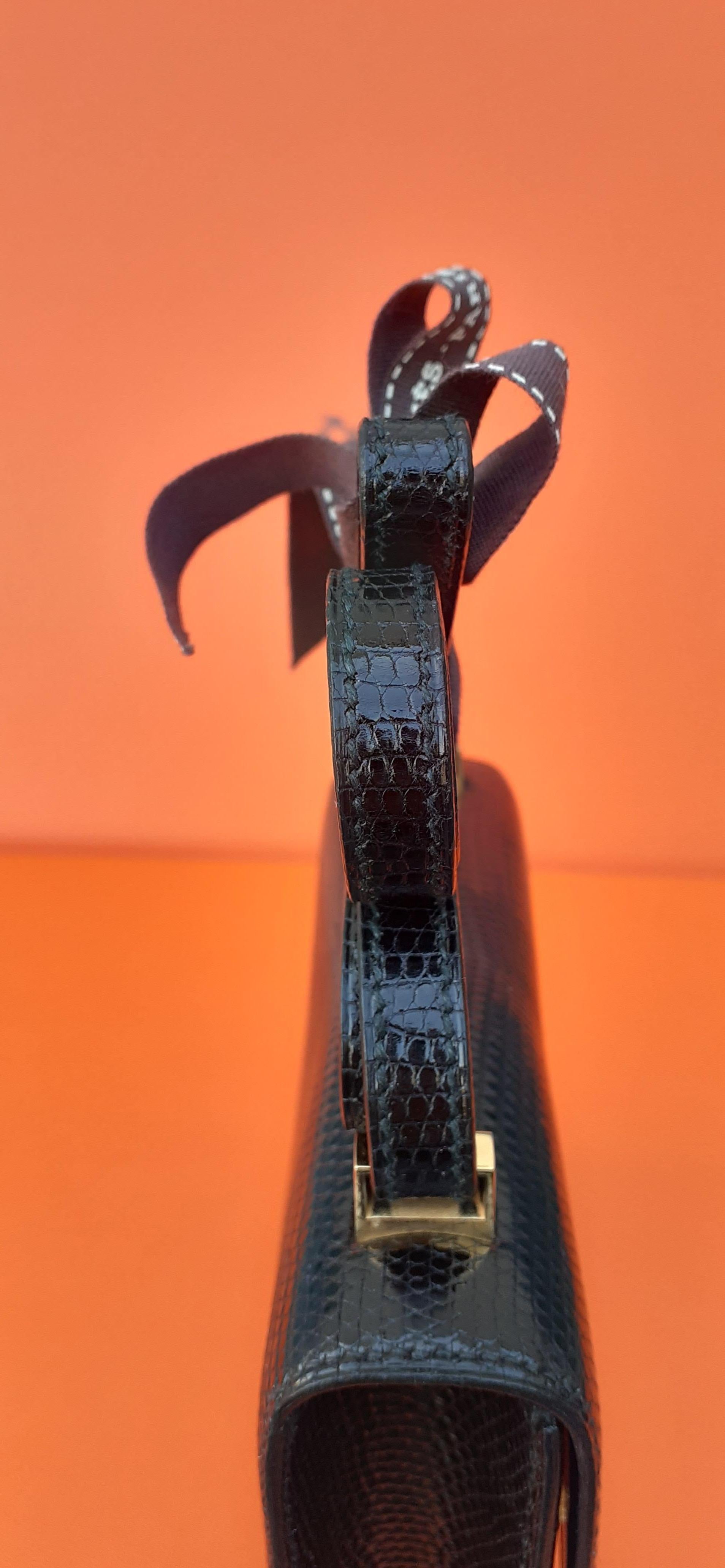 Exceptional Hermès Mini Micro Shiny Constance Black Lizard Bag Ghw 13, 5 cm 9