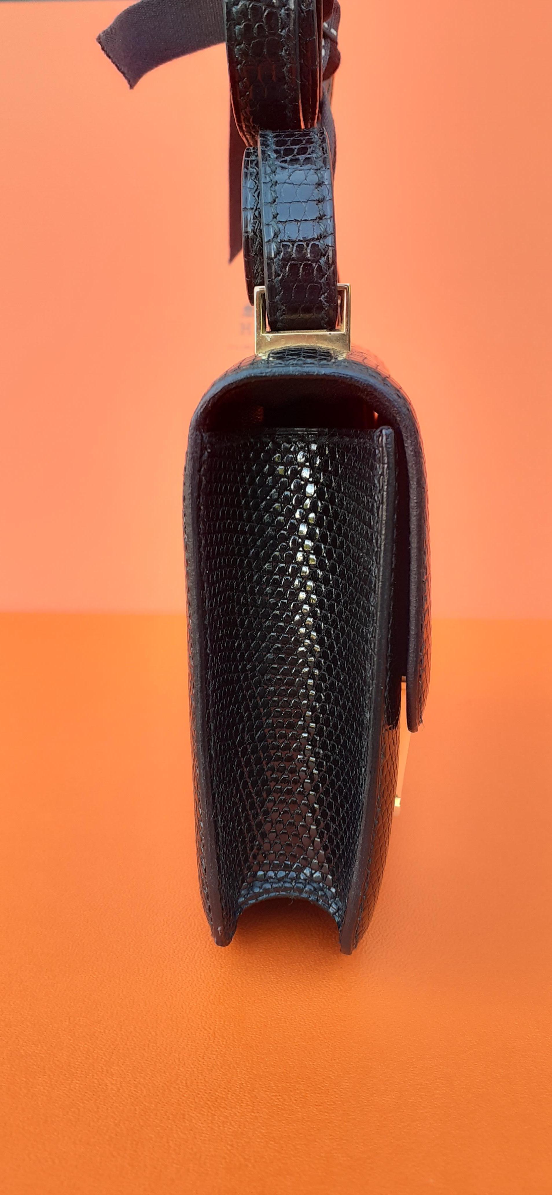 Exceptional Hermès Mini Micro Shiny Constance Black Lizard Bag Ghw 13, 5 cm 11