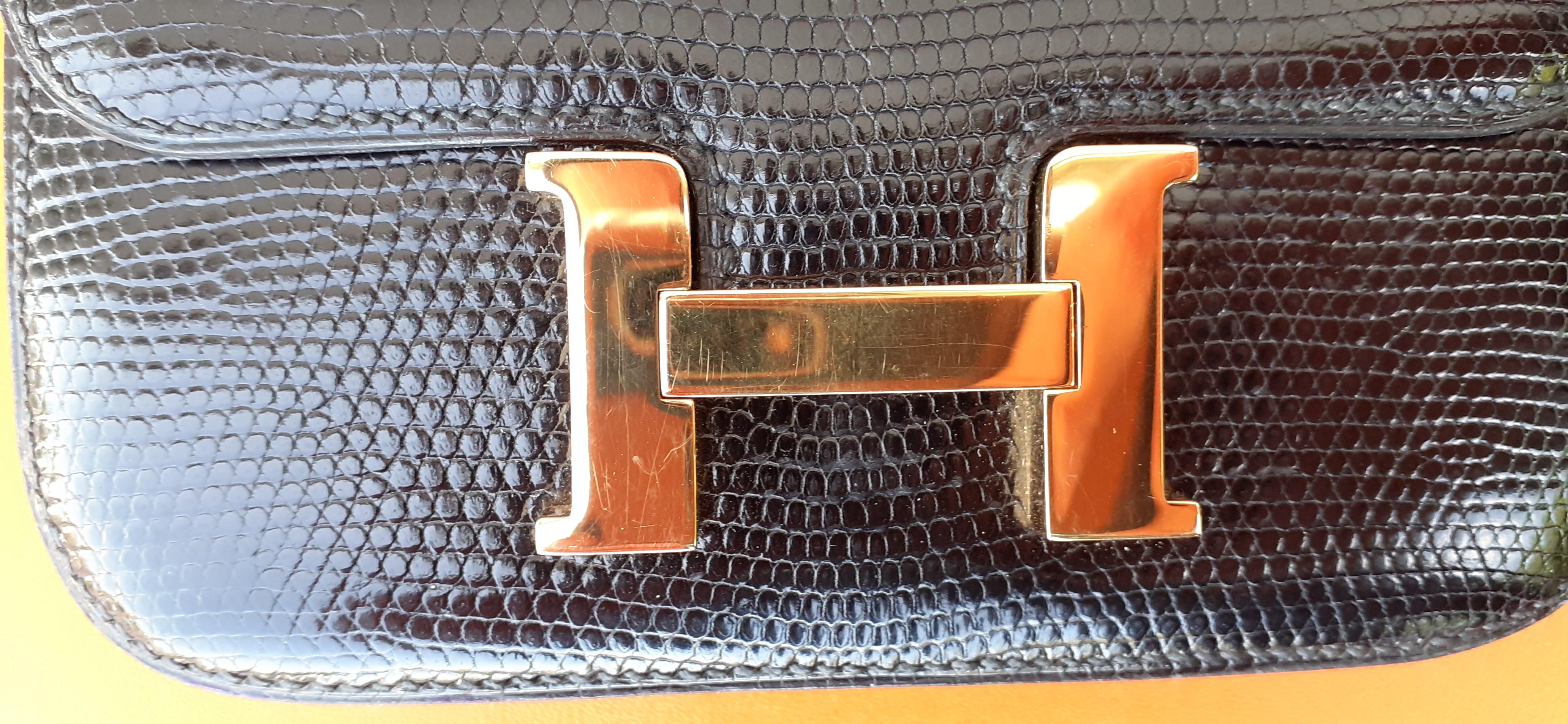 Exceptional Hermès Mini Micro Shiny Constance Black Lizard Bag Ghw 13, 5 cm 13