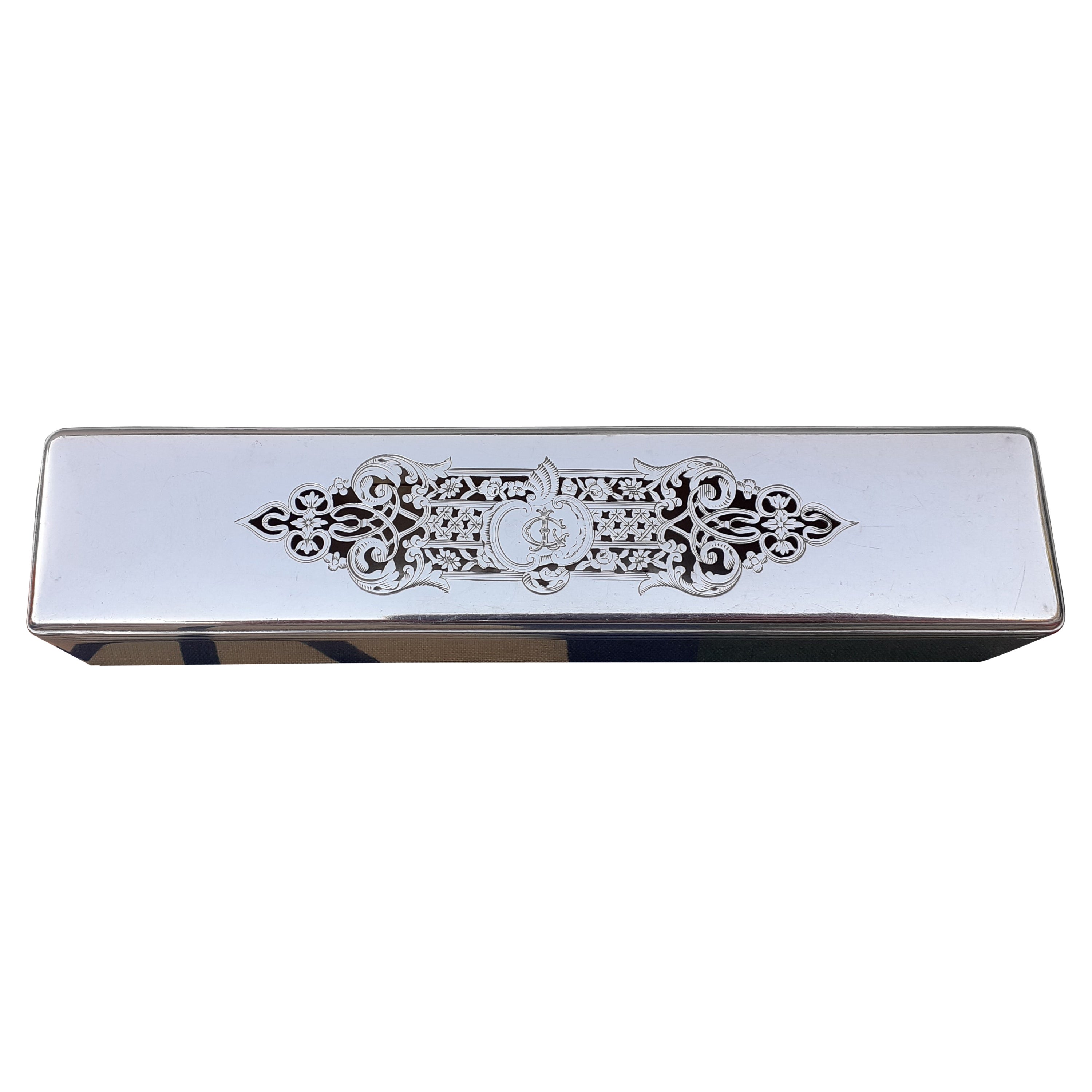 Exceptional Hermès Openwork Chiselled Silver Box Case RARE