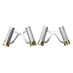 Exceptional Hermès Pair of Bullet Casing Shotgun Shell Cufflinks Silver and Gold