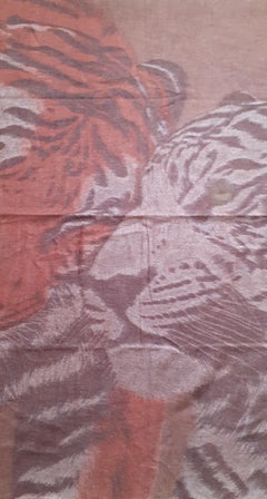 Exceptional Hermès Plaid Throw Blanket Cover Tigers Love in Cashmere