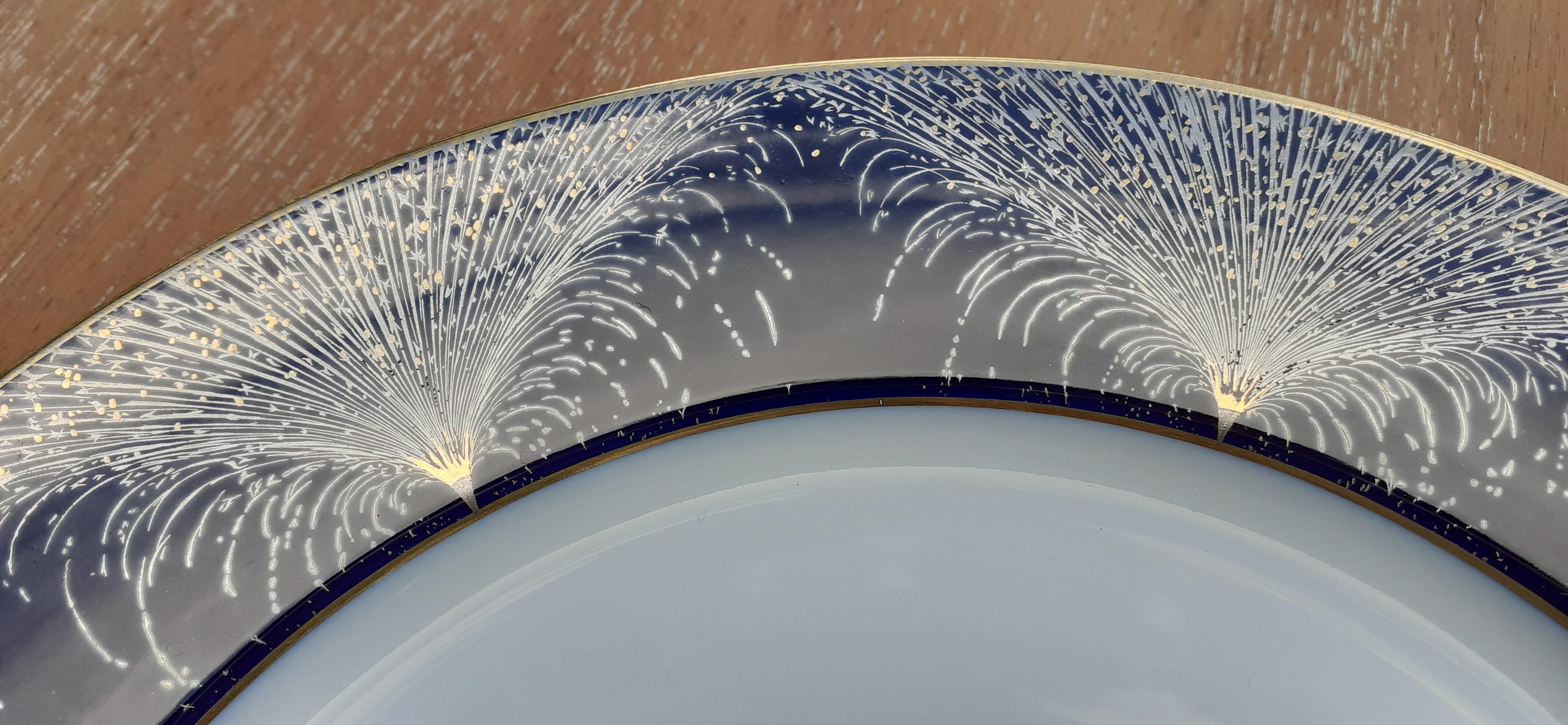 Exceptional Hermès Plate Dish Feux d'Artifice 150th Anniversary Only 200 Pieces For Sale 2