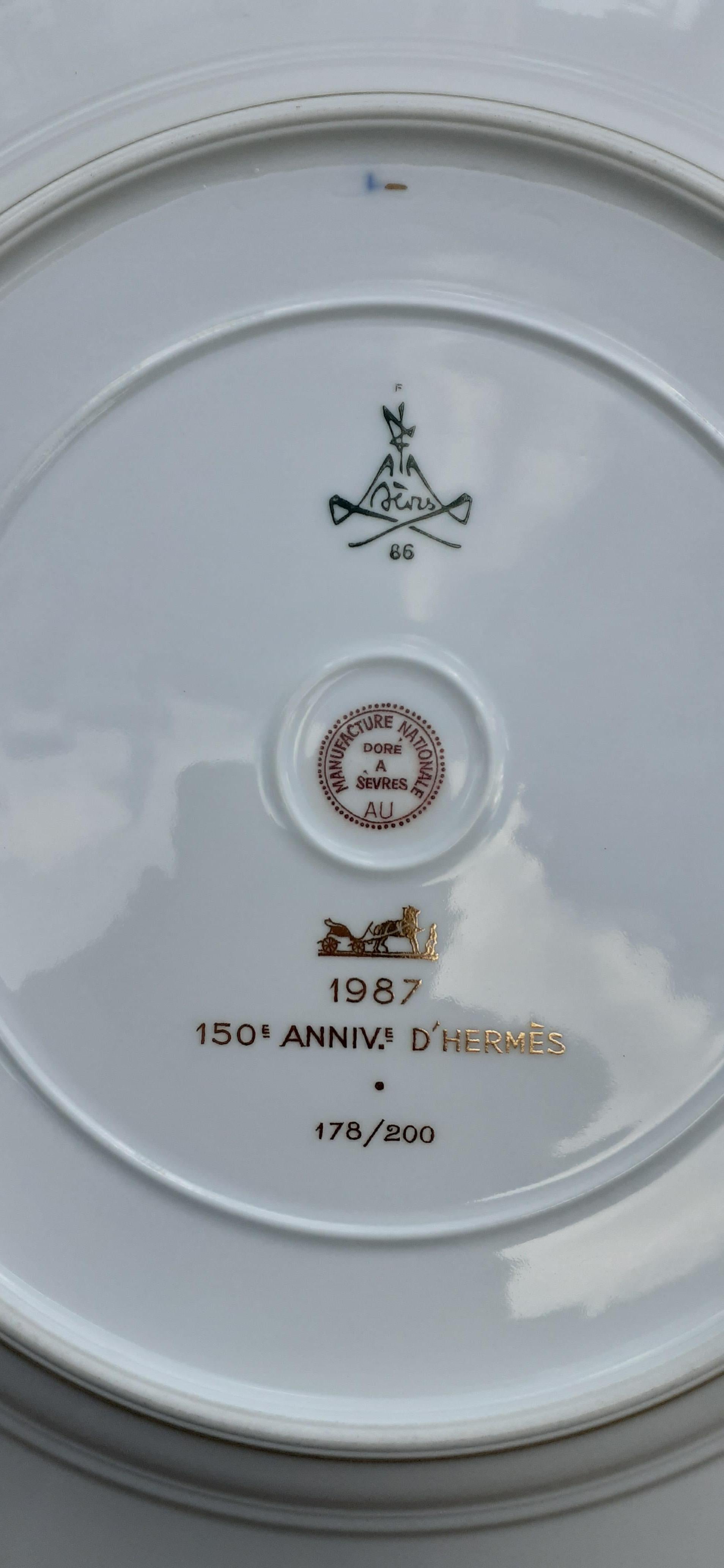 Exceptional Hermès Plate Dish Feux d'Artifice 150th Anniversary Only 200 Pieces For Sale 5