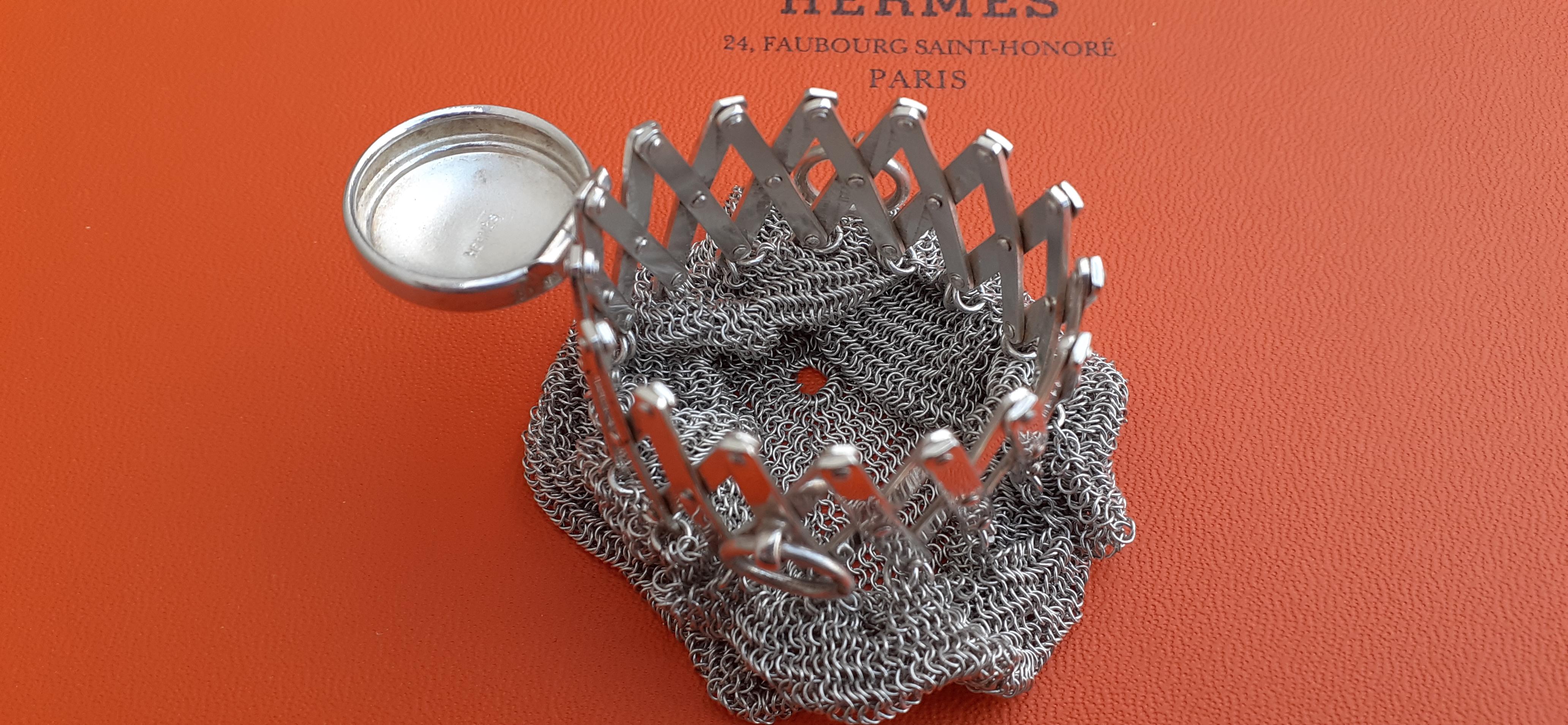 Exceptional Hermès Retractable Silver Chainmail Meshes Coin Purse Vintage RARE 4