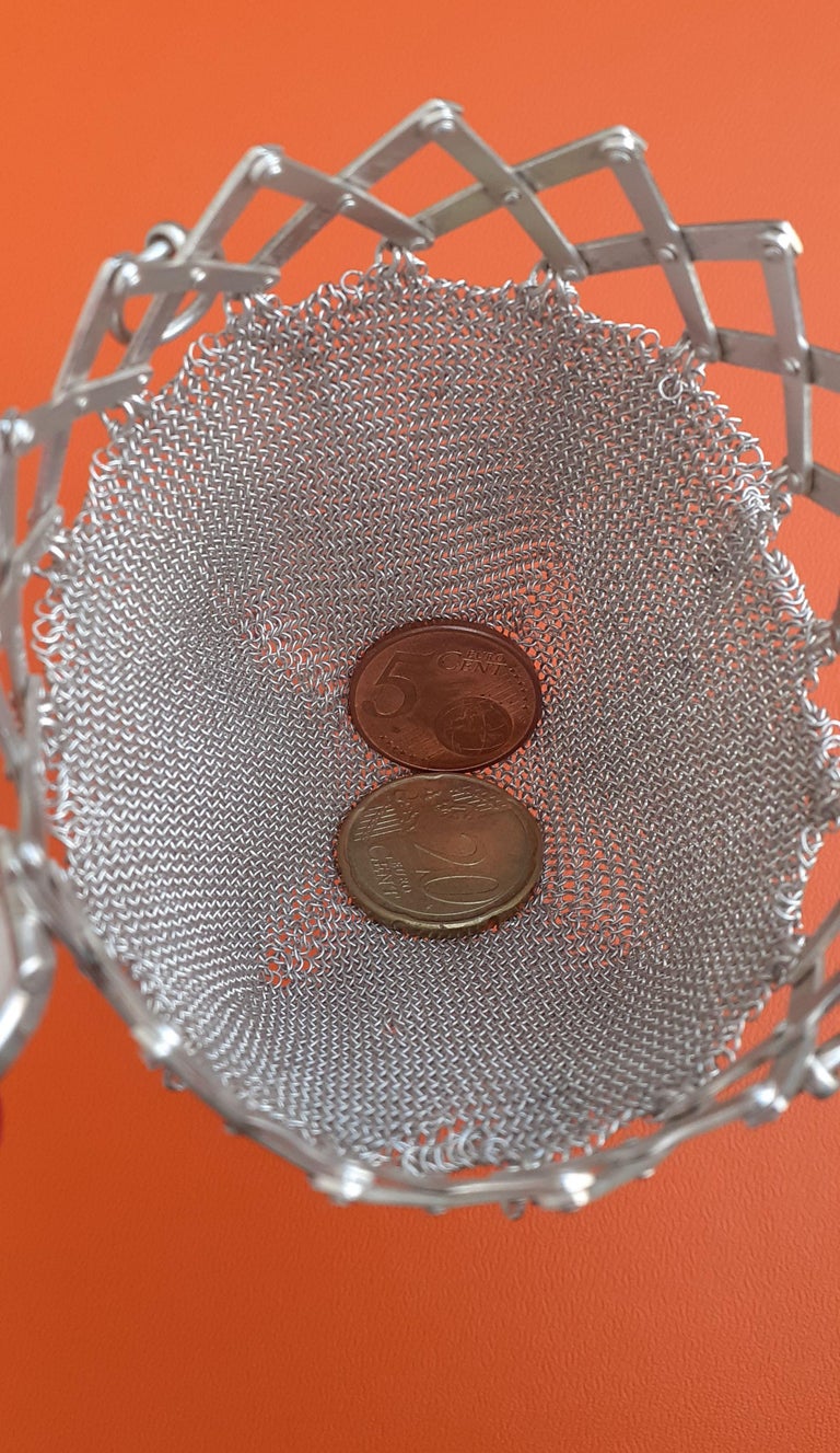 Exceptional Hermès Retractable Silver Chainmail Meshes Coin Purse ...