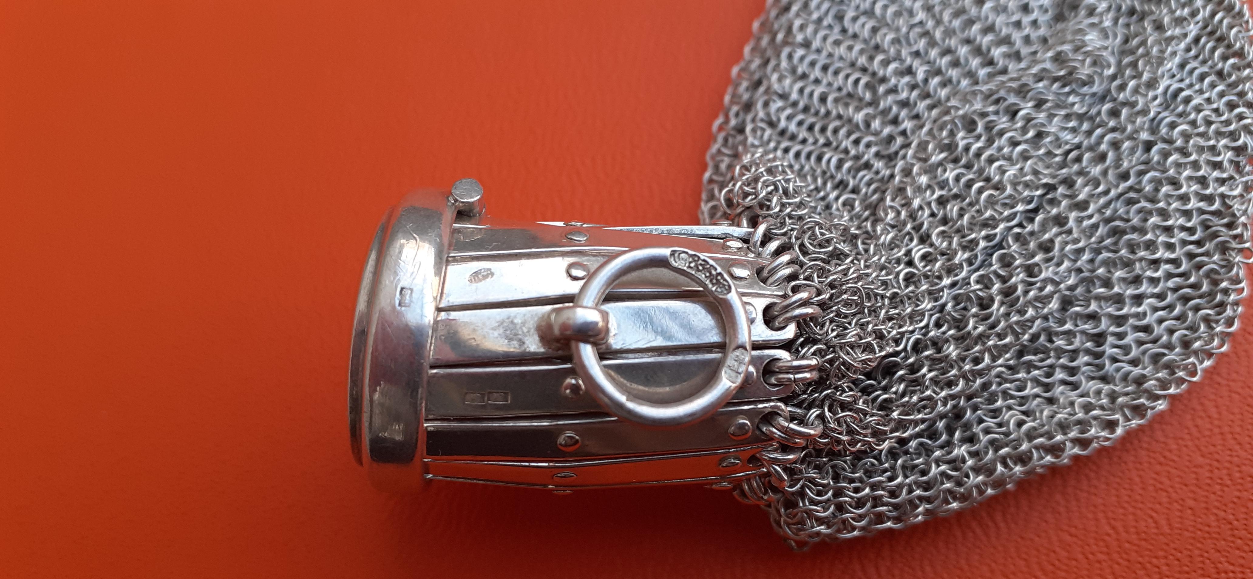 Exceptional Hermès Retractable Silver Chainmail Meshes Coin Purse Vintage RARE 2