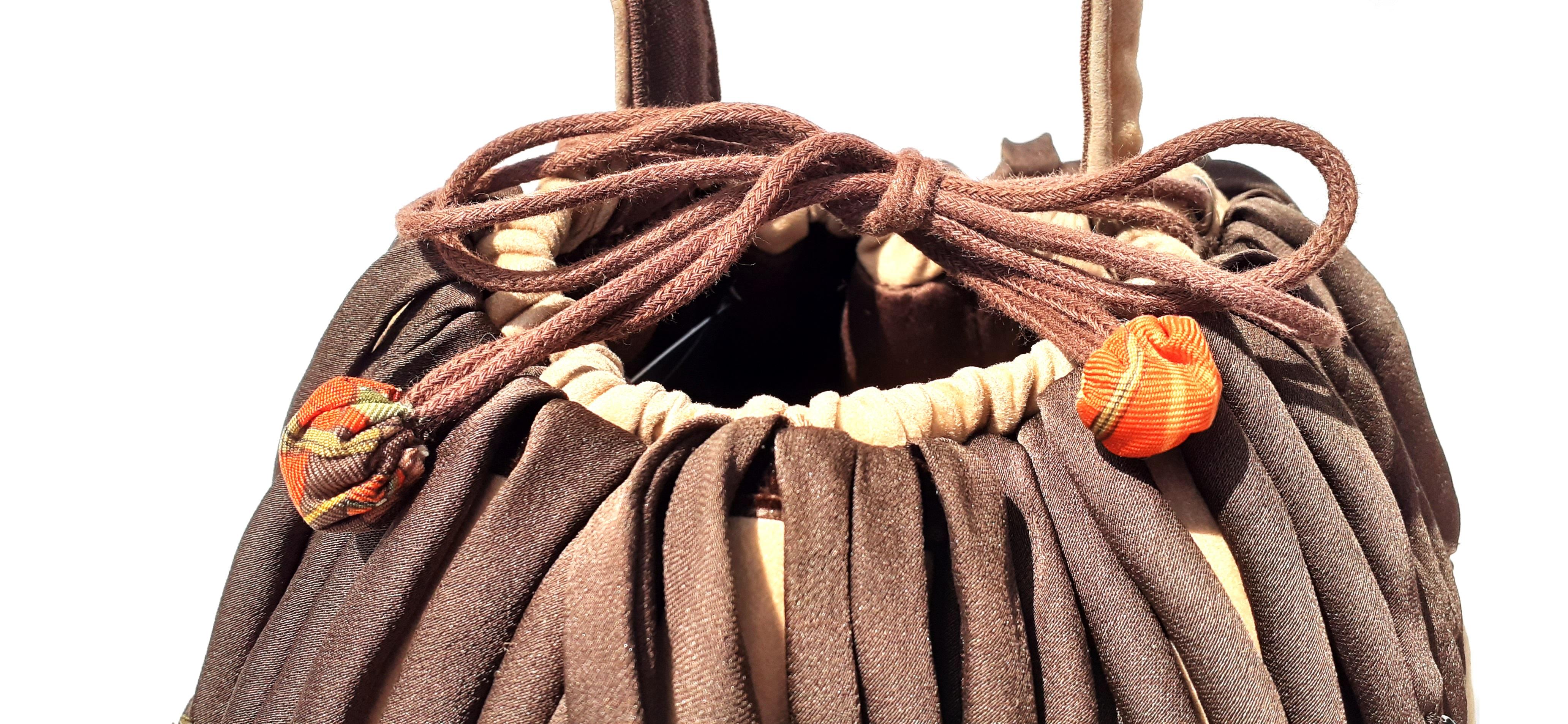Brown Exceptional Hermès Sac Seau Bucket Bag Suede Dustbag Perles Du Kenya RARE For Sale