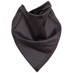 Exceptional Hermès Scarf Col Fichu Lambskin Leather Rodeo Bandana Texas RARE