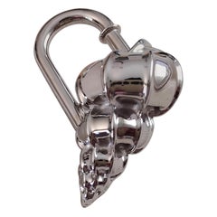 Exceptionnel Porte-clés cadenas coquillage Hermès Palladium