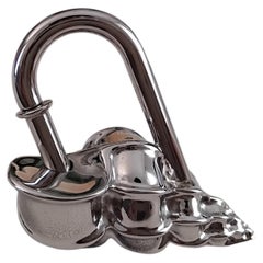 Exceptionnel Porte-clés cadenas coquillage Hermès Palladium