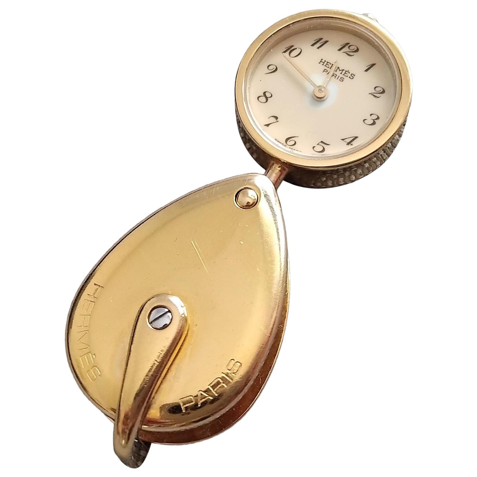 Excepcional colgante de reloj secreto Hermès en estado de funcionamiento