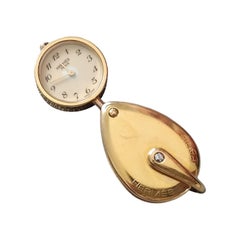 Excepcional colgante de reloj secreto Hermès en estado de funcionamiento