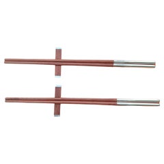 Exceptional Hermès Set of 2 pairs of Chopsticks in wood
