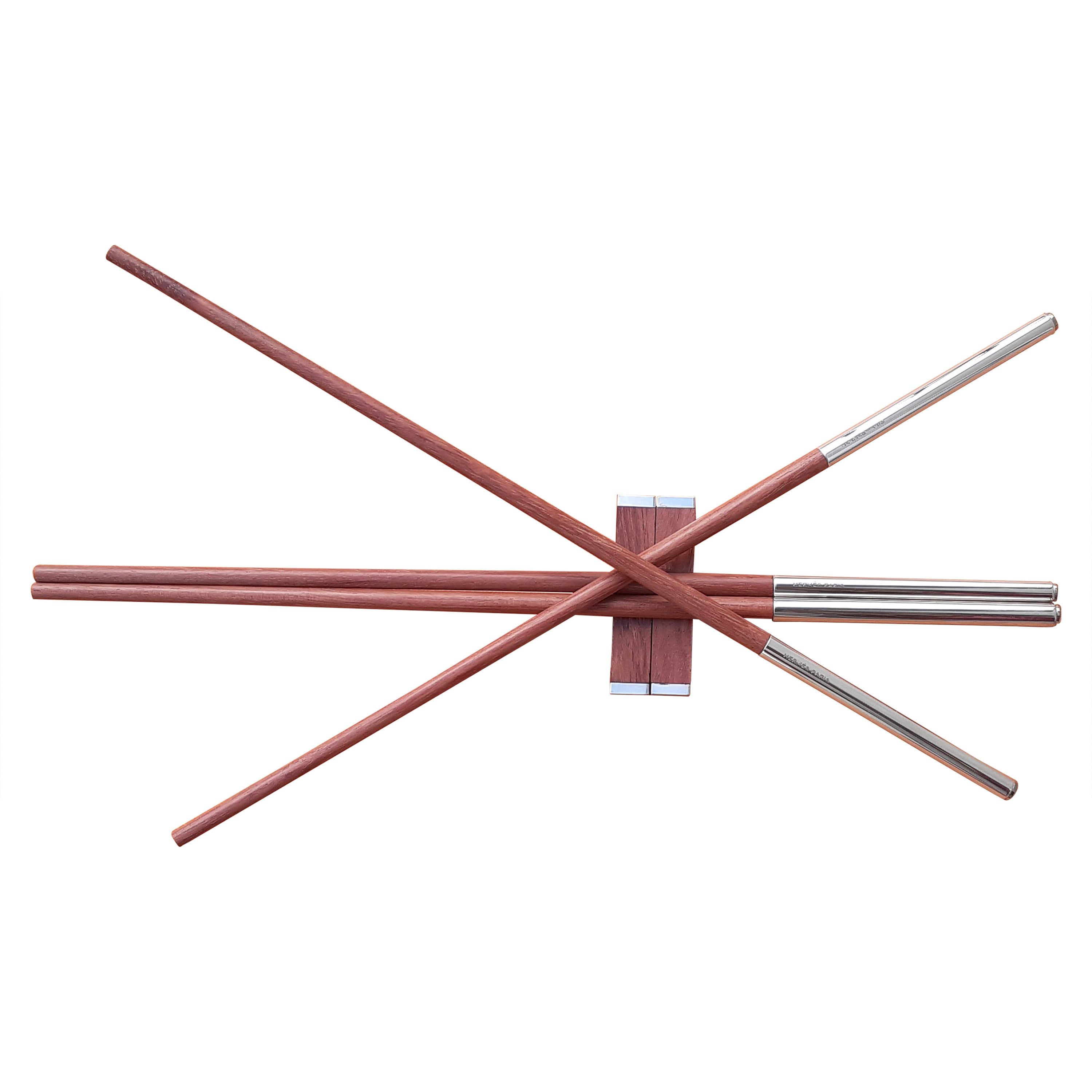 Excepcional set Hermès de 2 pares de palillos de madera