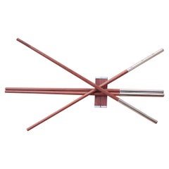 Excepcional set Hermès de 2 pares de palillos de madera