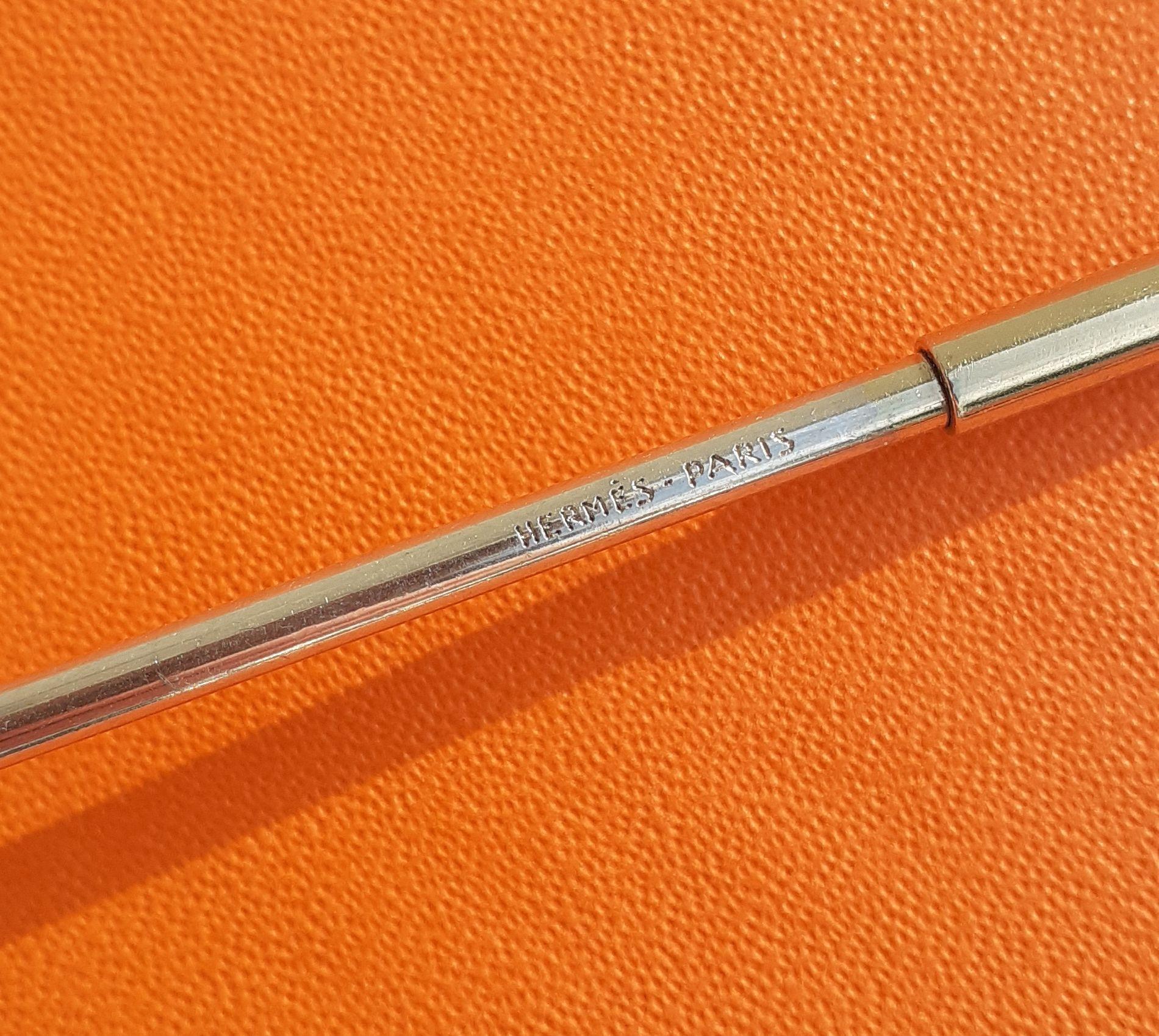 Exceptional Hermès Set of 4 Swizzle Sticks Stirrers Ski Poles in Silver For Sale 5