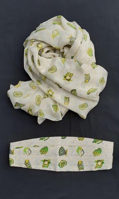 Rare Hermès Set of Matching Scarf and Cummerbund Seashells on Mosaic in Silk