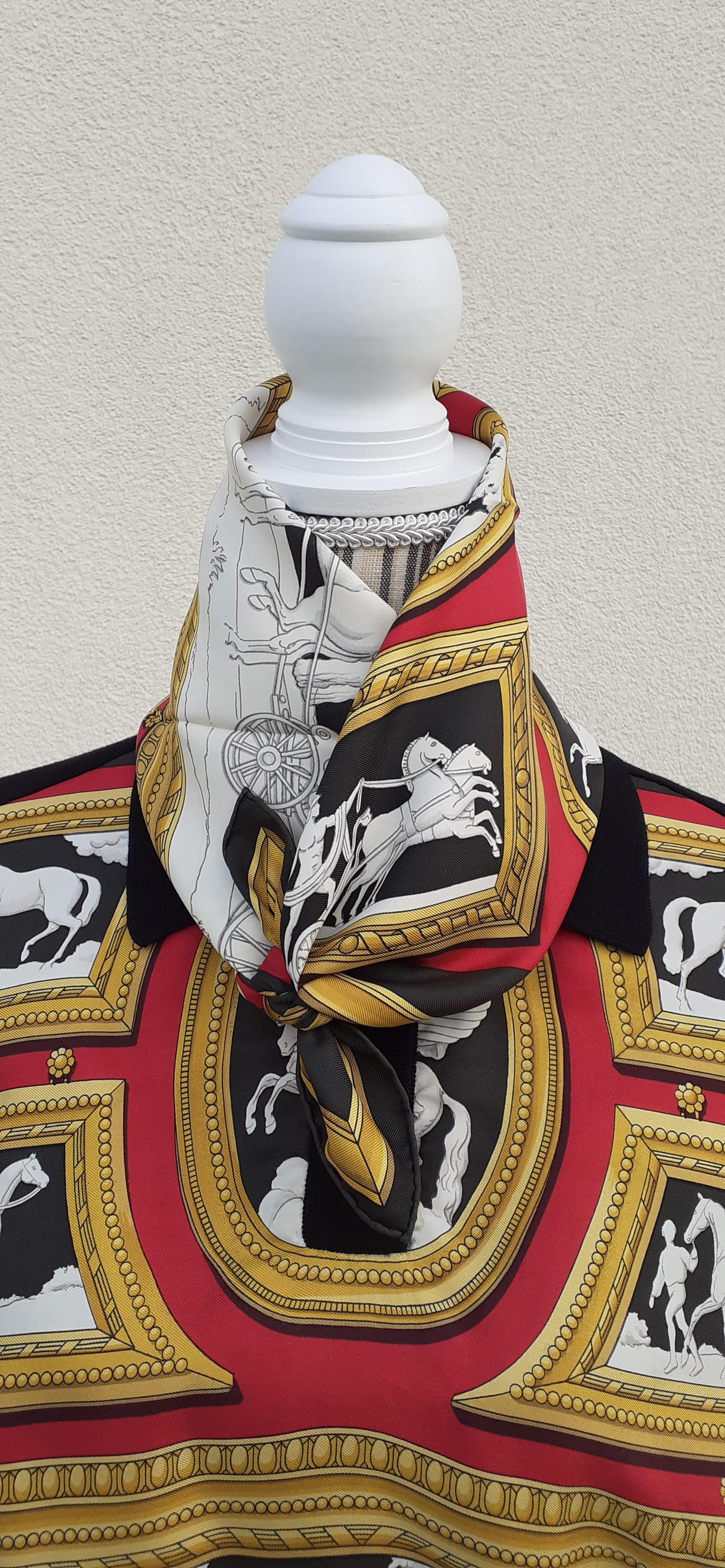 Black Exceptional Hermès Set of Sweater and Matching Scarf Wedgwood Pattern Size M For Sale