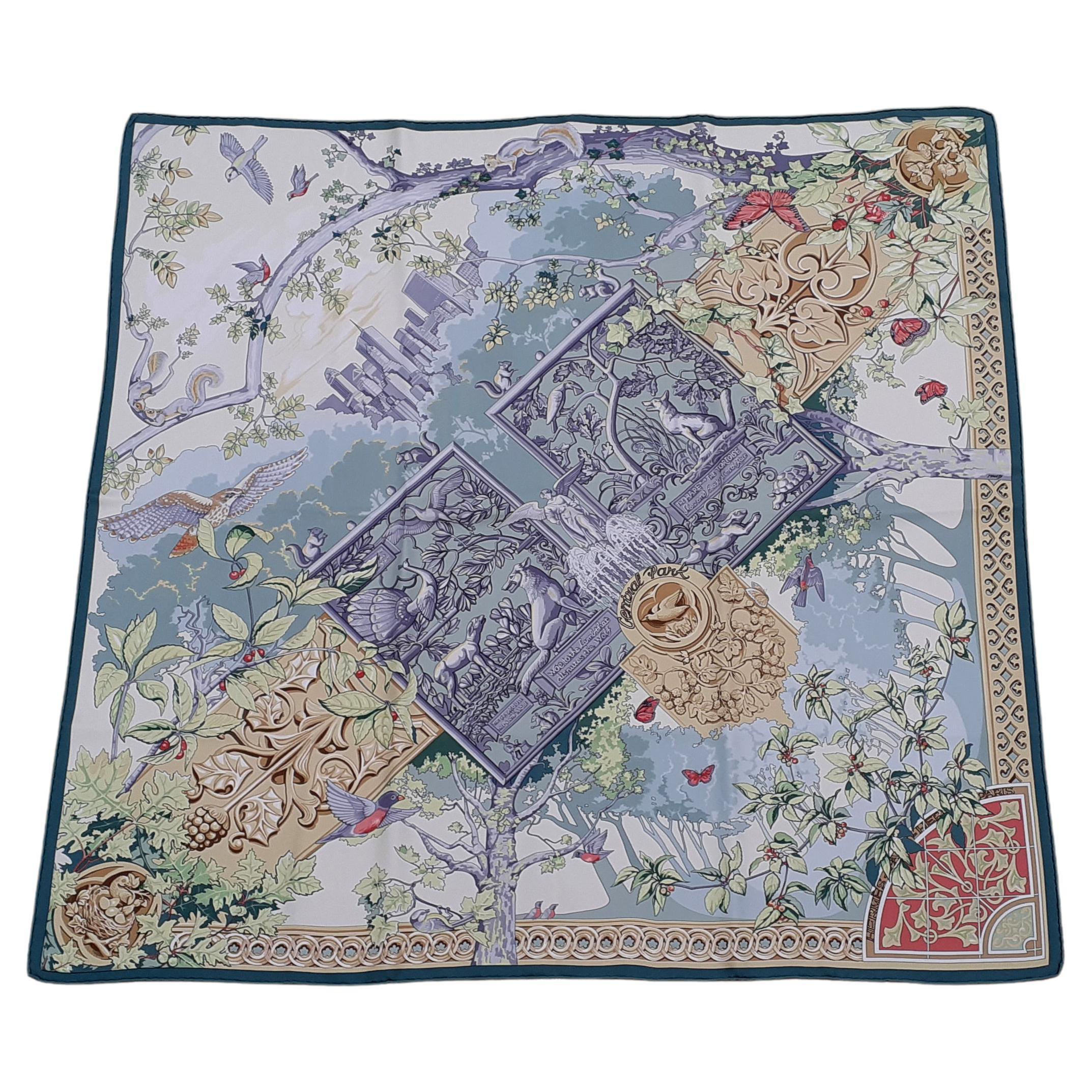 Exceptional Hermès Silk Scarf Central Park New York Special Issue 