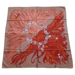 Exceptionnel Foulard en soie Hermès EVA Philippe Dumas 90 cm RARE