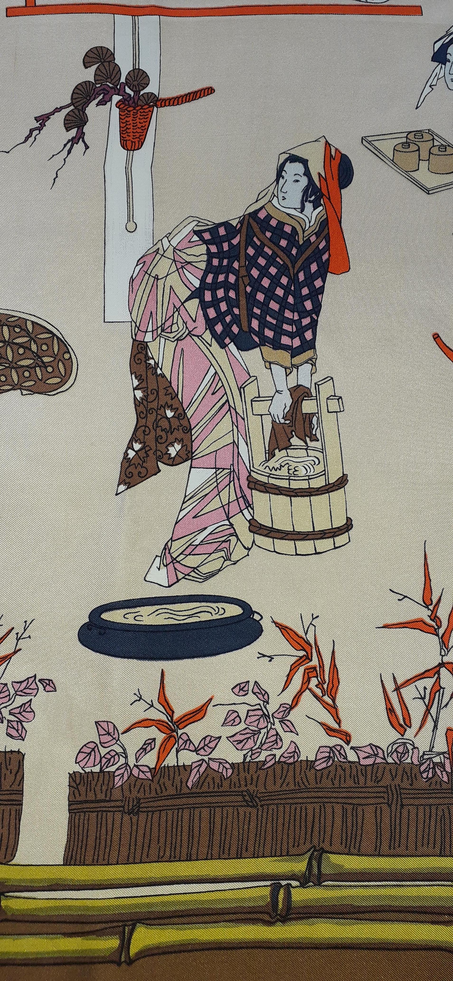 Extremely rare authentic Hermès Scarf

Pattern: Geishas, called as well 