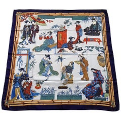 Exceptionnel Foulard en soie Hermès JAPON Japon Geisha Héron 1964 1A Collector RARE