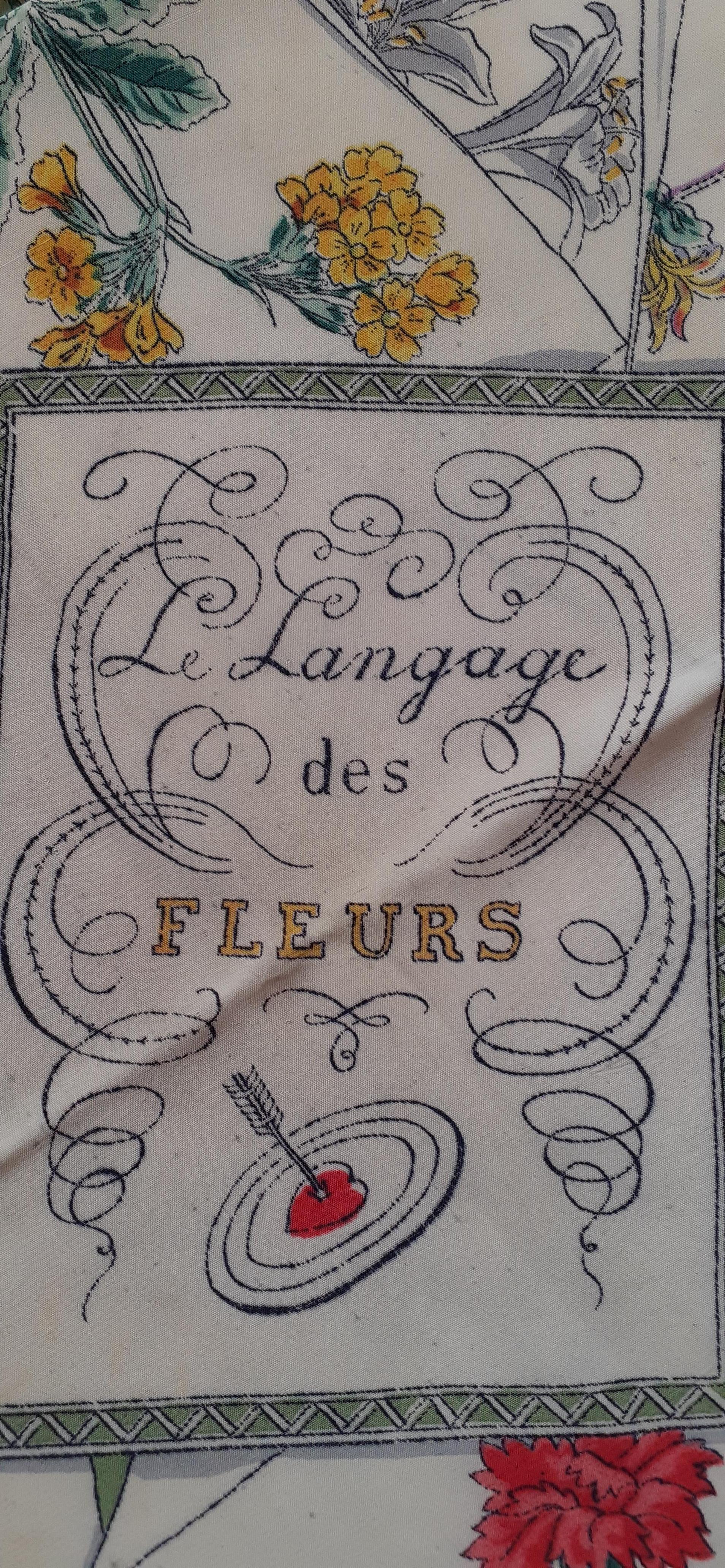 Exceptional Hermès Silk Scarf Le Langage des Fleurs Charles Pittner 1938 2