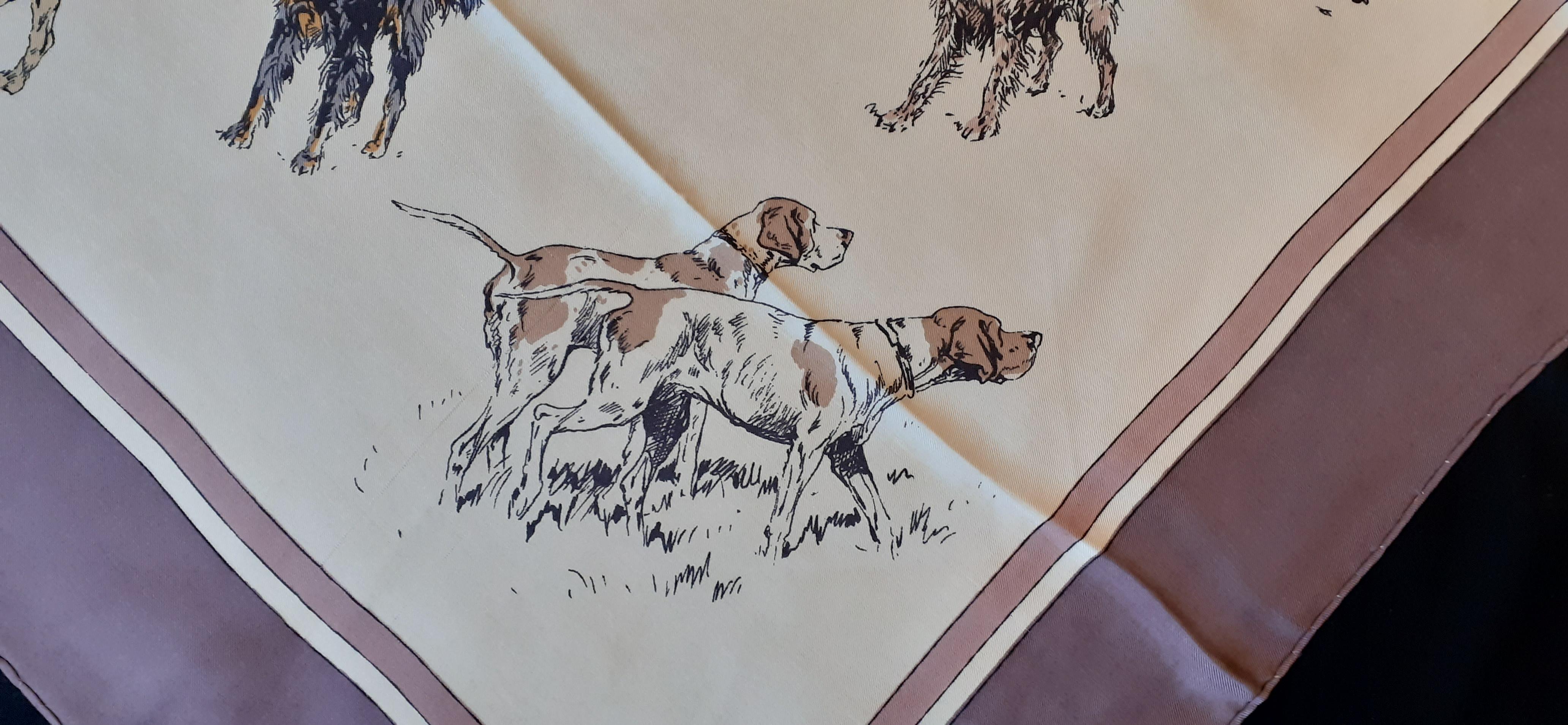 Exceptional Hermès Silk Scarf Races de Chiens de Chasse II Karl Reille RARE  5