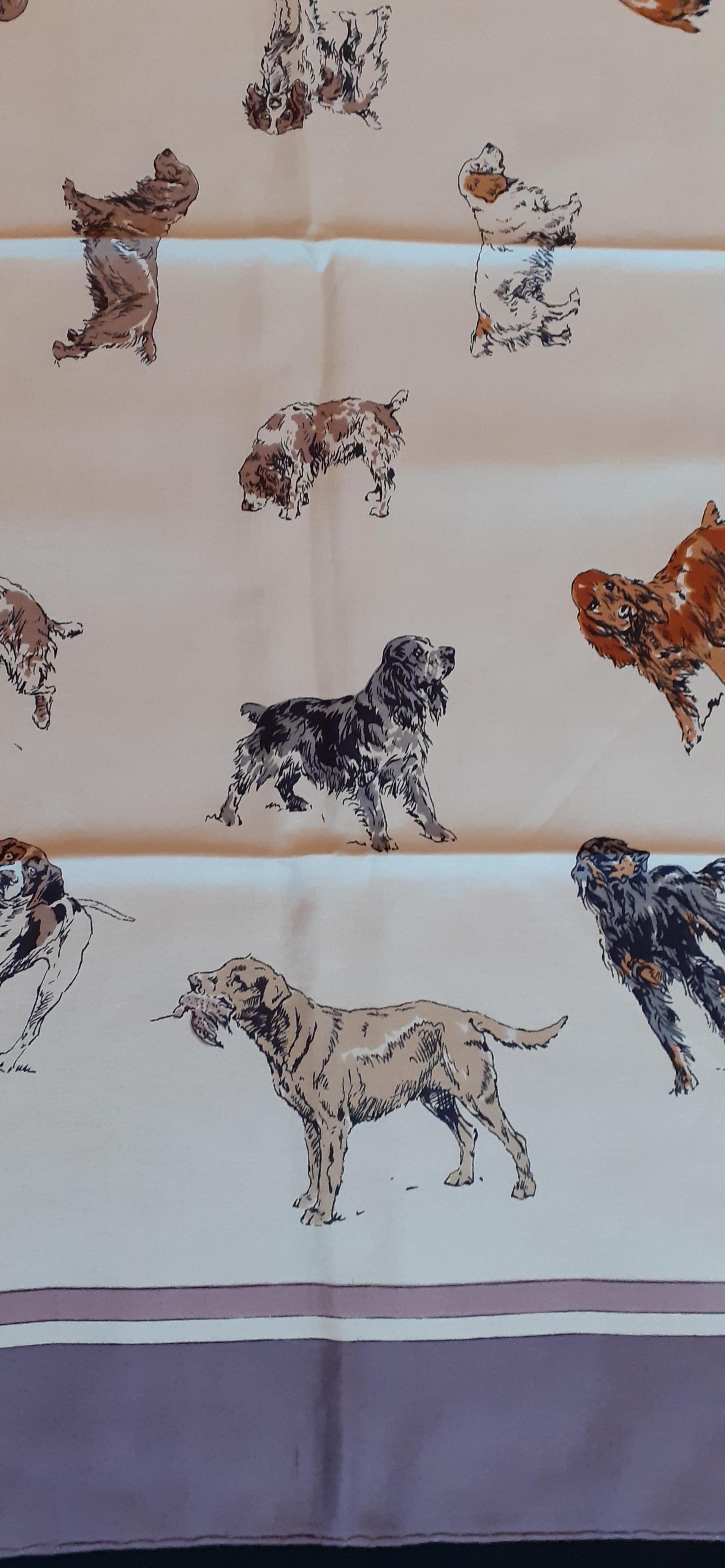 Exceptional Hermès Silk Scarf Races de Chiens de Chasse II Karl Reille RARE  7