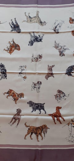 Exceptional Hermès Silk Scarf Races de Chiens de Chasse II Karl Reille RARE