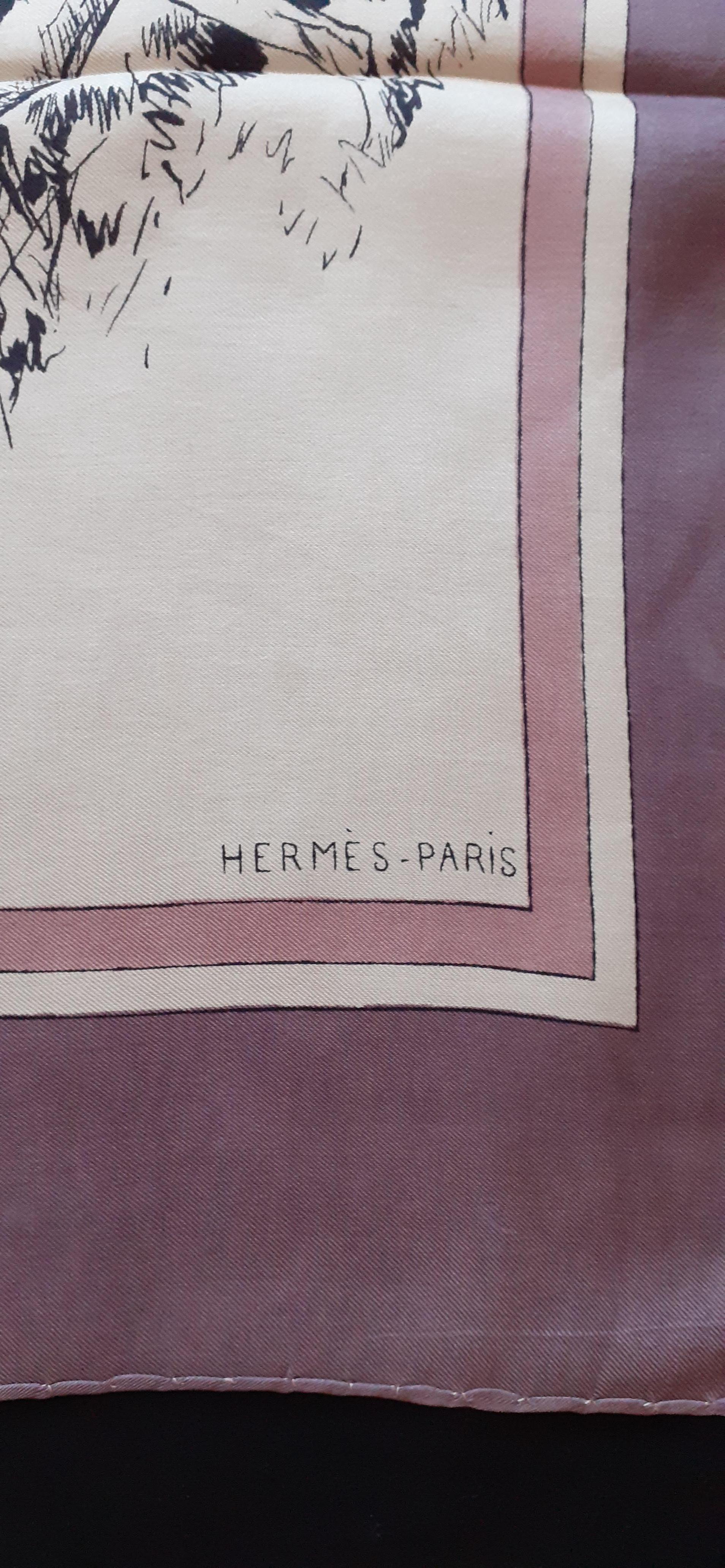Gray Exceptional Hermès Silk Scarf Races de Chiens de Chasse II Karl Reille RARE 
