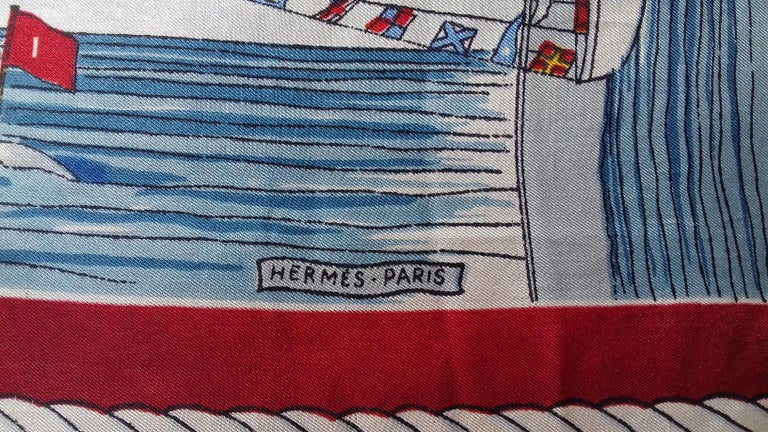 Exceptional Hermès Silk Scarf REGATES Charles Pittner 1939 Quoted R at ...