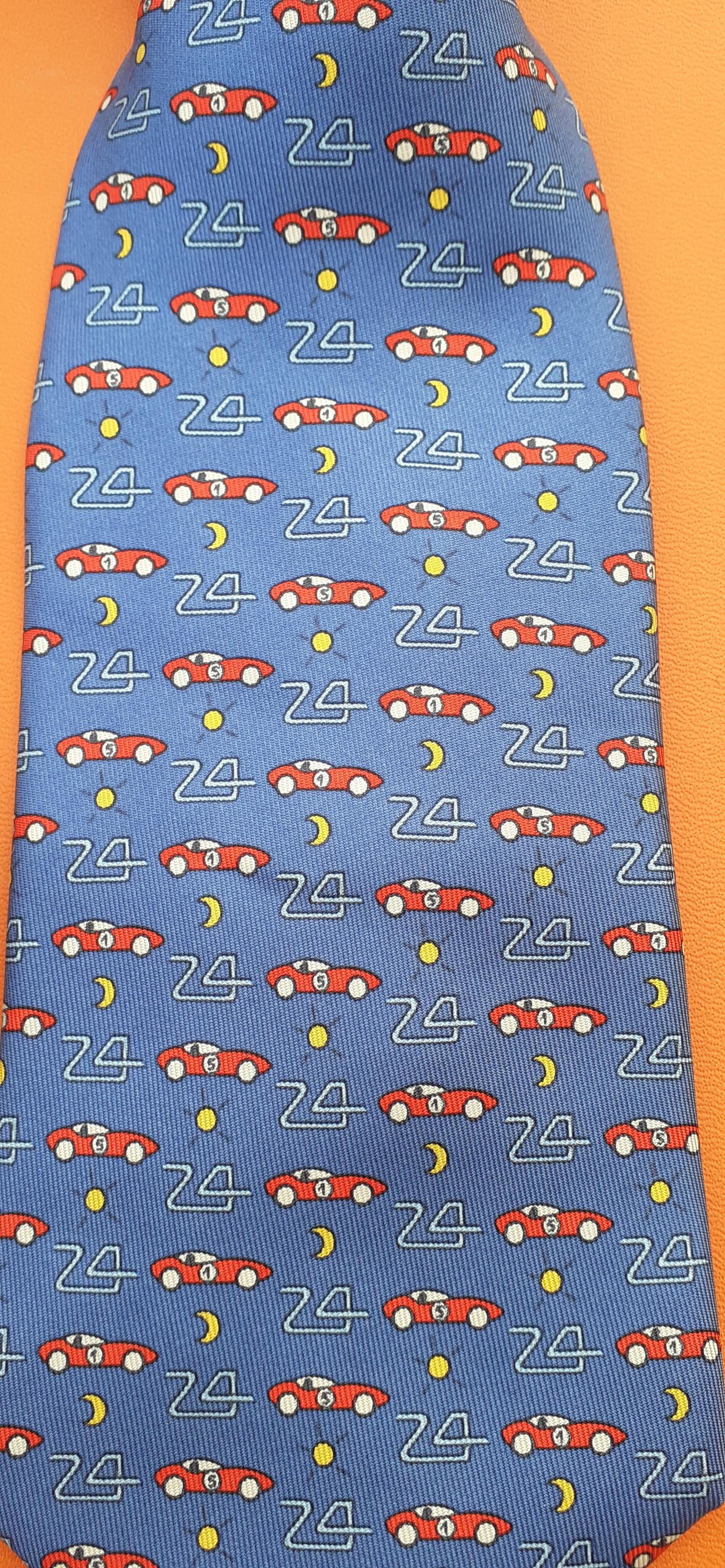 Exceptional Hermès Silk Tie Cars Print For The 24 Hours of Le Mans Race 2
