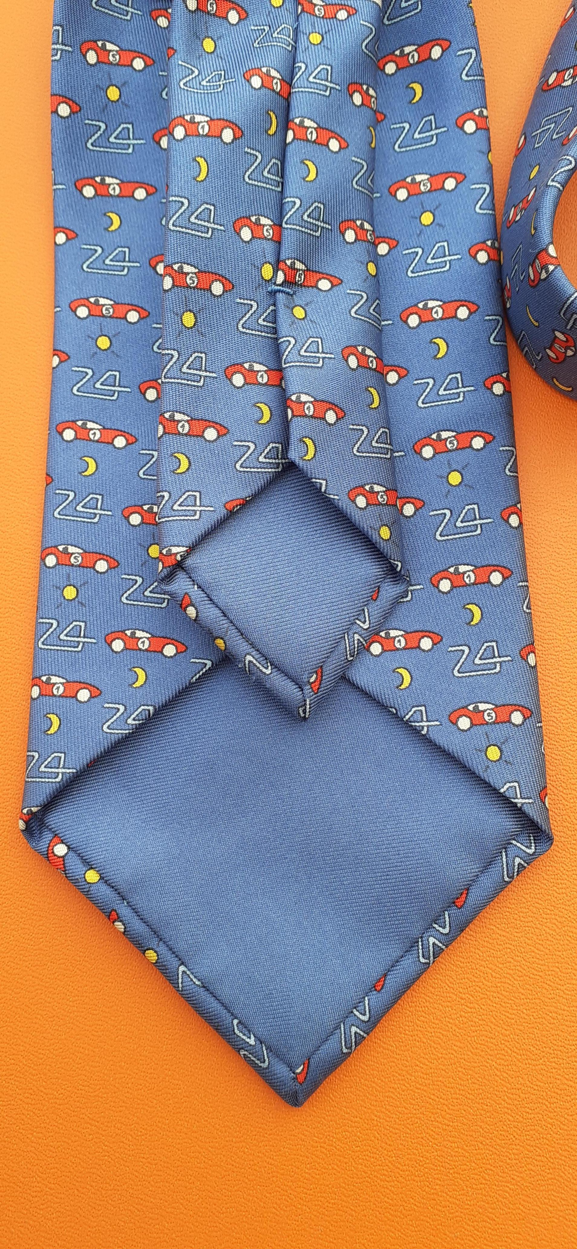 Exceptional Hermès Silk Tie Cars Print For The 24 Hours of Le Mans Race 3